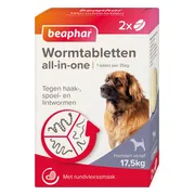 6x Beaphar All-in-one Ontworming Tabletten Hond 17,5 - 70 kg 2 tabletten