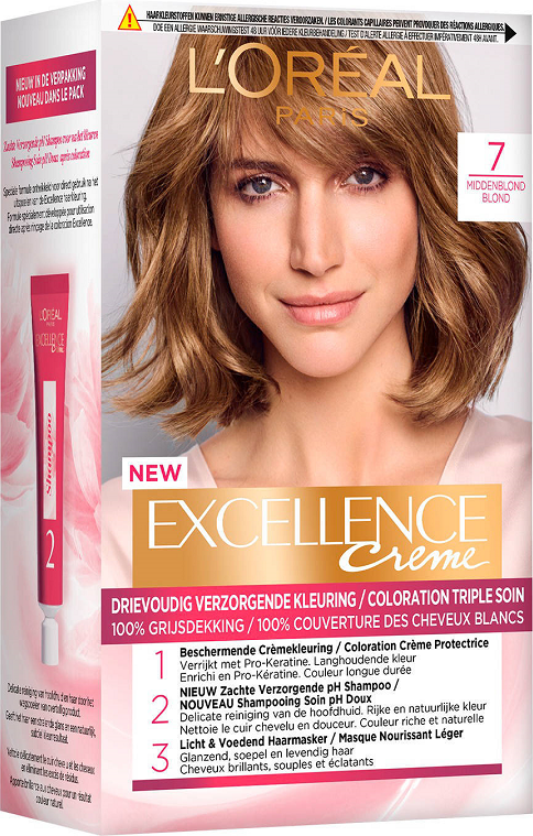 L'Oréal Excellence Crème Permanente Crèmekleuring 7 Middenblond