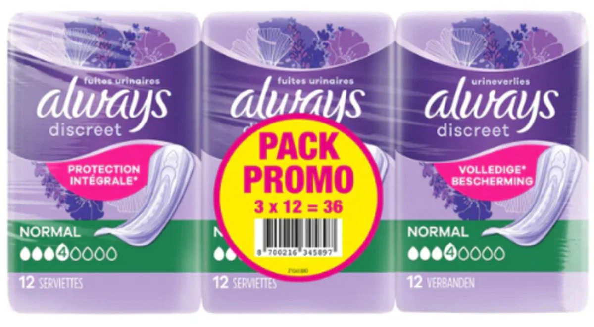 5x Always Inlegkruisjes Normal 3x12 stuks