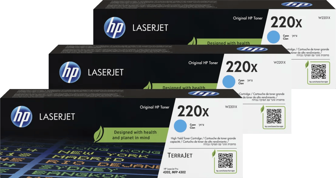 HP 220X LaserJet Toner Cyaan (3 stuks)