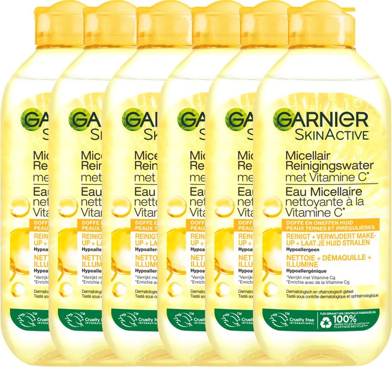 6x Garnier SkinActive Micellair Reinigingswater met Vitamine C 400 ml