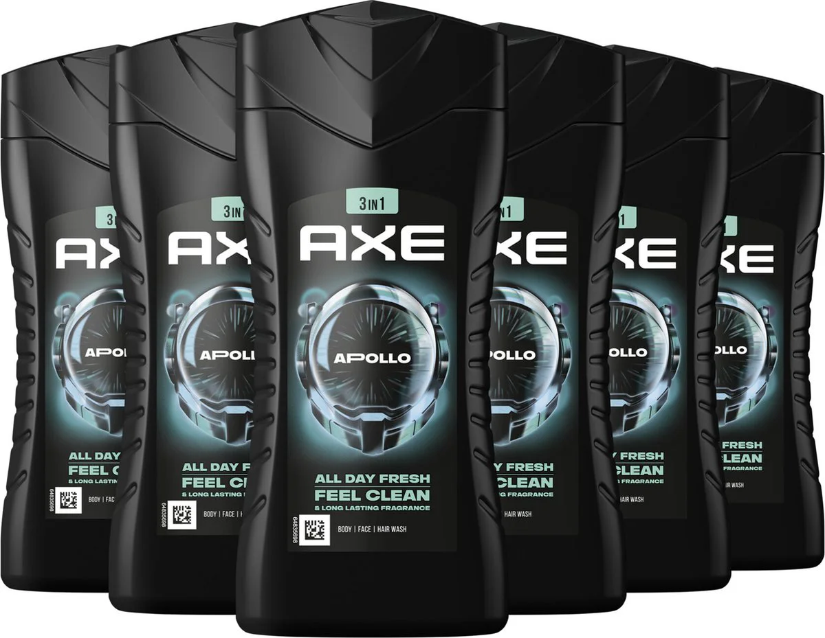 6x Axe 3-in-1 Douchegel Africa 250 ml
