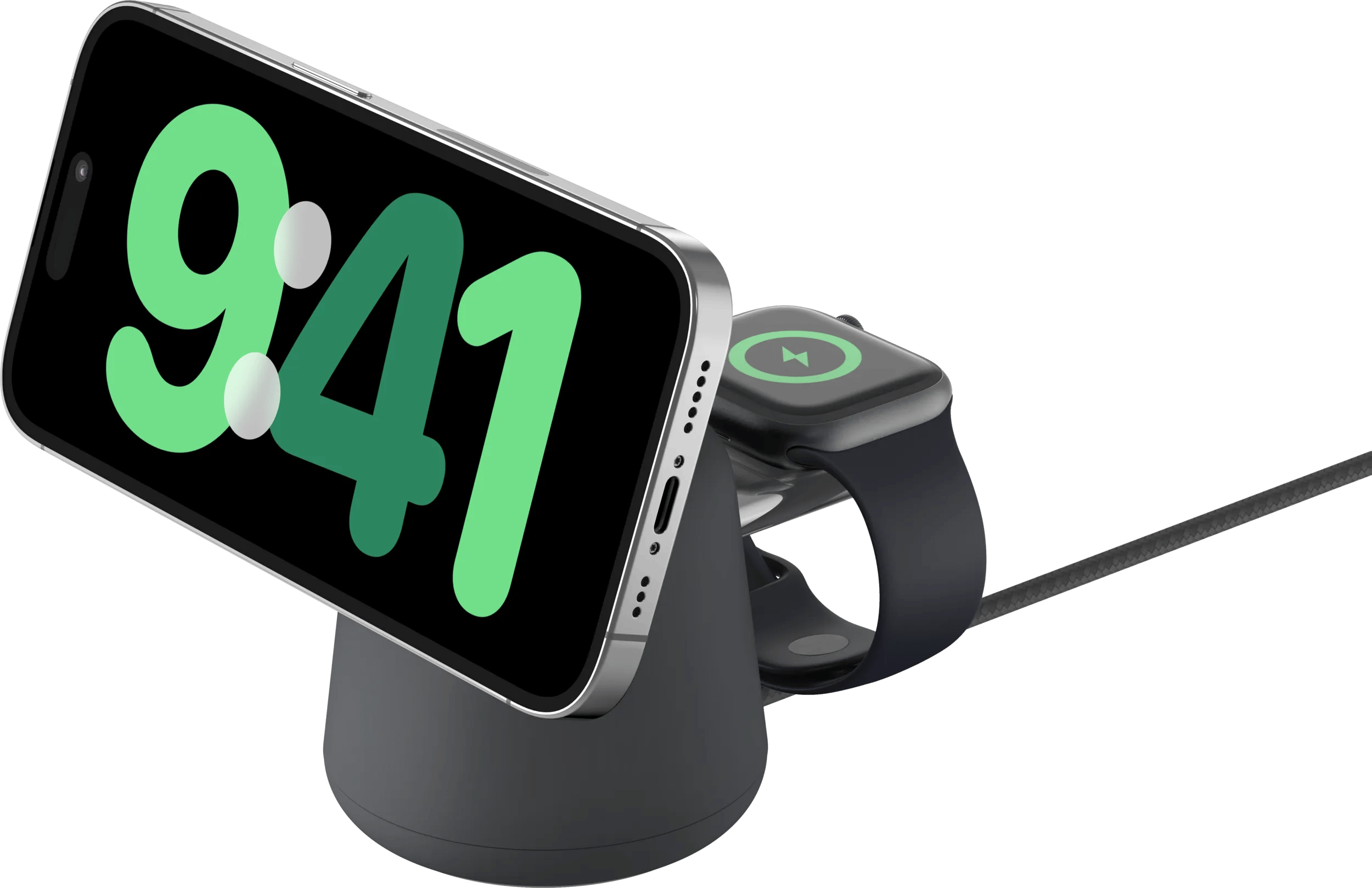 Belkin MagSafe en Qi2 2-in-1 Draadloze Oplader 15W met Standaard Zwart