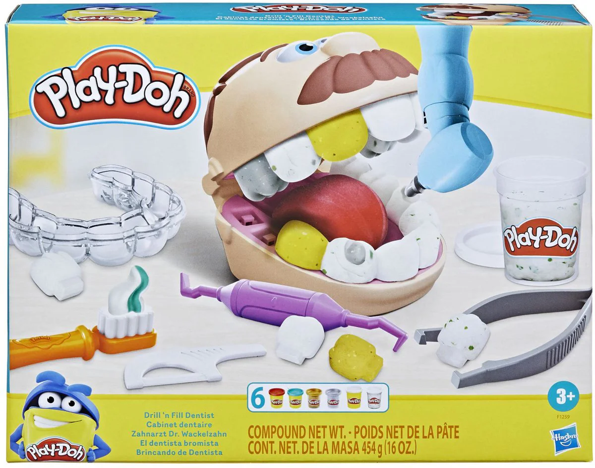 Play-Doh Top Tandarts Speelset - Boetseerklei - 8 Play-Doh potjes - Knutselen voor kinderen