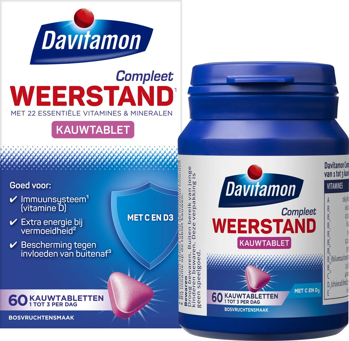 Davitamon Compleet Weerstand Bosvruchten 60 kauwtabletten