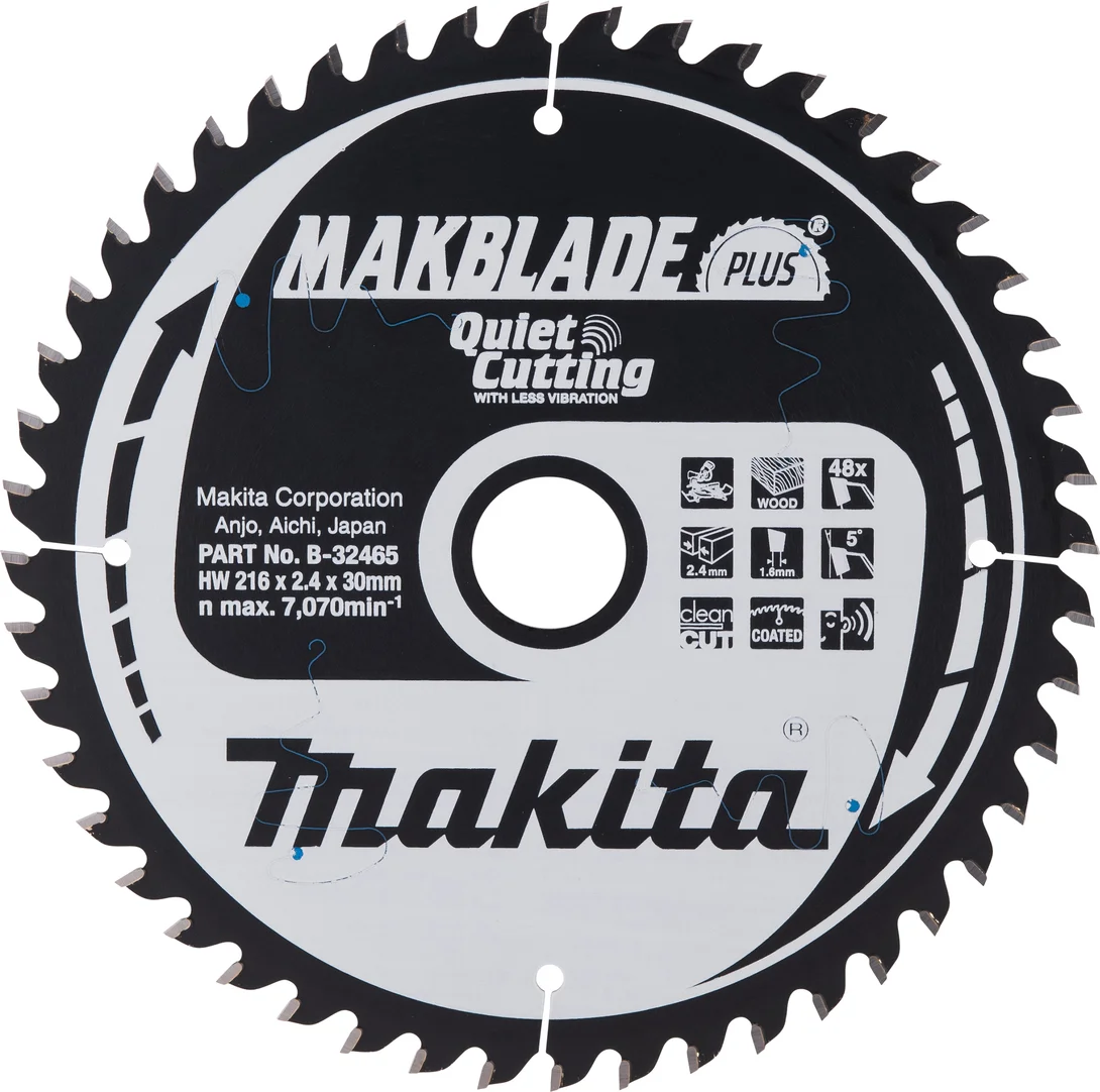 Makita B-32465 Afkortzaagblad Hout | Makblade-Plus | 216 x 30 mm | 48-tands
