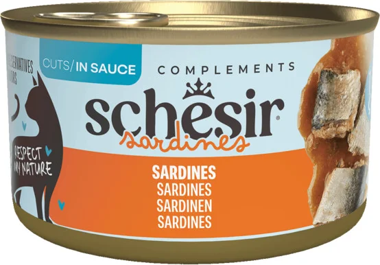 12x Schesir Complements Kat Blik Saus Sardines 70 gr