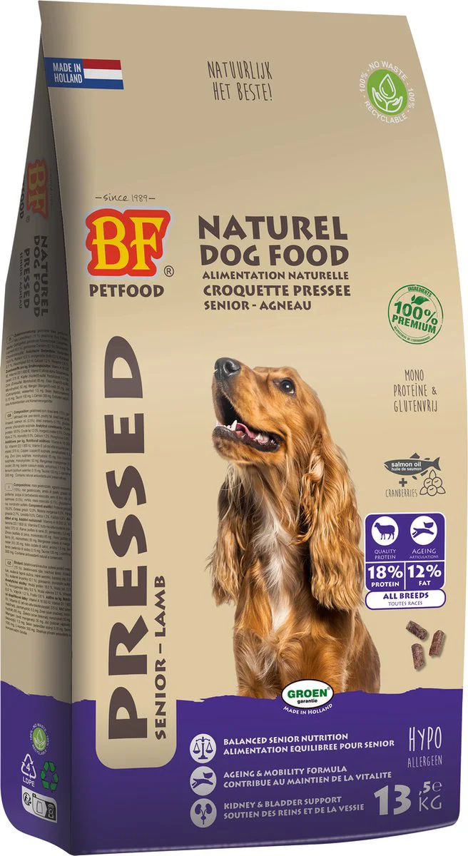 BF Petfood Geperst Hondenvoer Senior 13,5 kg