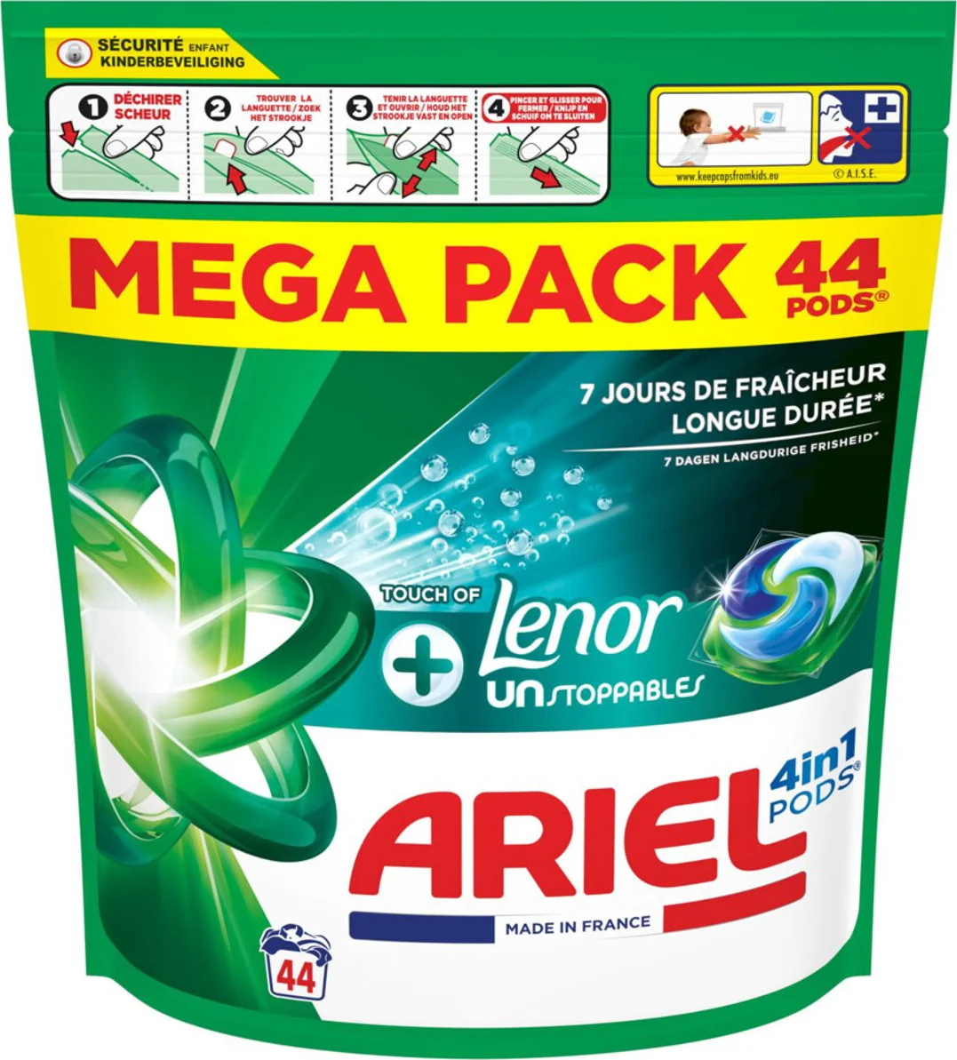 Ariel 4in1 Wasmiddel Pods Lenor Unstoppables 44 stuks