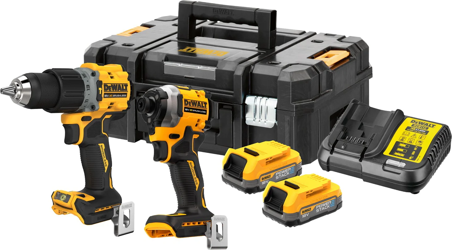 DeWALT DCK2050E2T Accu combiset 2-delig (DCD805 + DCF850) 18V XR 1.7Ah POWERSTACK in TSTAK