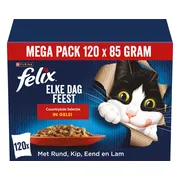 Felix Elke Dag Feest Countryside Selectie - Kattenvoer Natvoer - Rund Kip Eend & Lam - 120 x 85 g