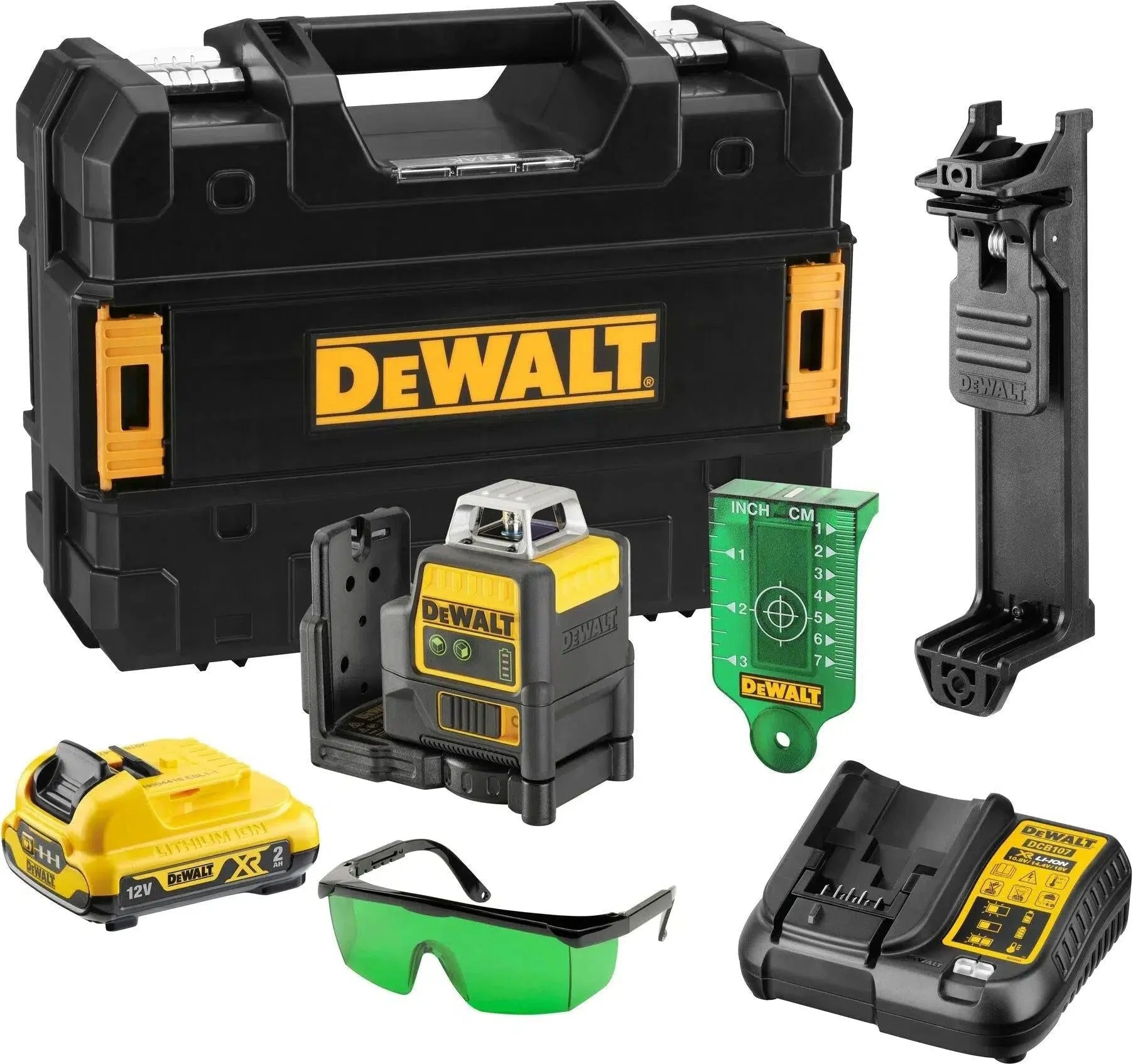 DeWALT DCE0811D1G Zelfnivellerende multi kruislijnlaser groen 12V XR 2.0Ah in TSTAK