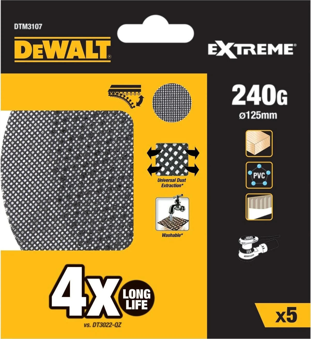 DeWALT DTM3107 Mesh Schuurgaas ø 125mm K240 VE=5