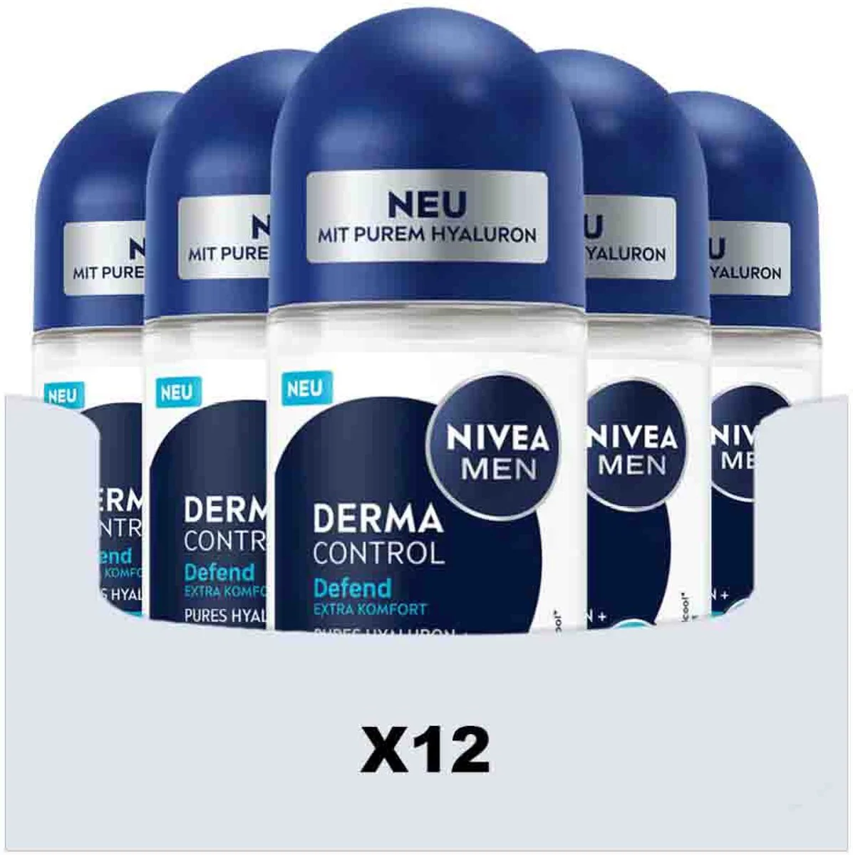 12x NIVEA Deodorant Roller For Men Derma Control Defend 50 ml