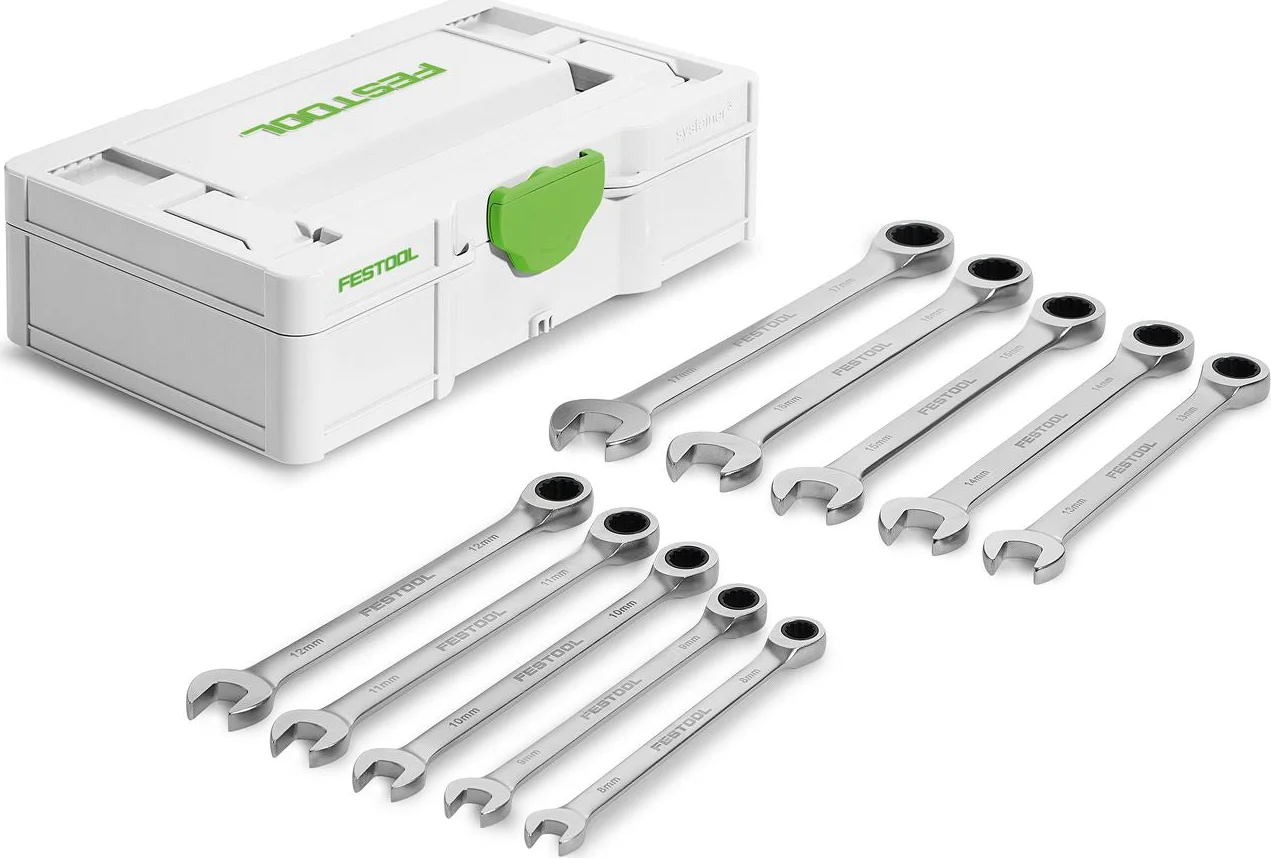 Festool SYS3 S 76-RRS-Set Ringratel-steeksleutelset 10-delig in Systainer S - 578117