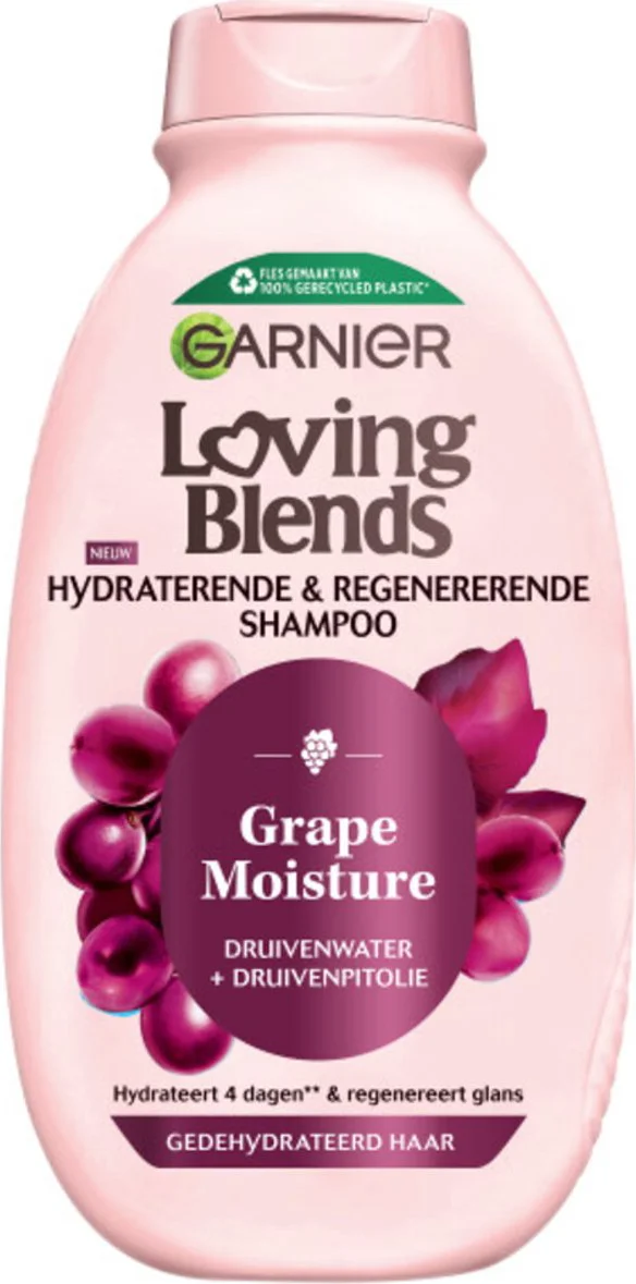 3x Garnier Loving Blends Grape Moisture Shampoo 300 ml