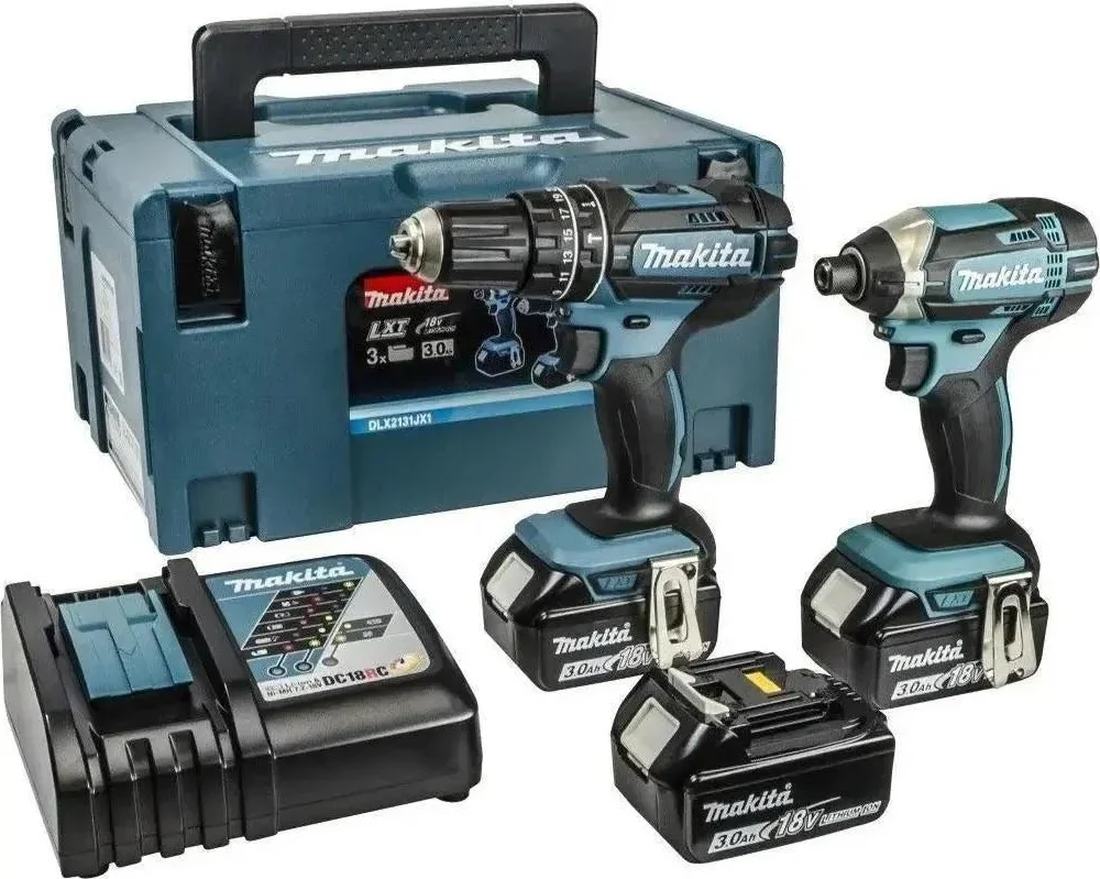 Makita DLX2131JX1 Accu Combiset 2-delig (DHP482 + DTD152) 18V 3.0Ah in Mbox
