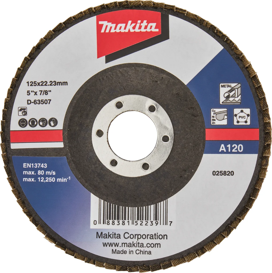 Makita D-63507 Lamellenschuurschijf A120 | 125mm