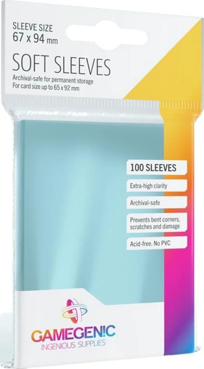 Gamegenic: Soft Sleeves - Clear (100 Sleeves)