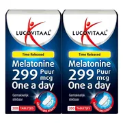 2x Lucovitaal Melatonine Puur 0,299mg Time Released 200 tabletten