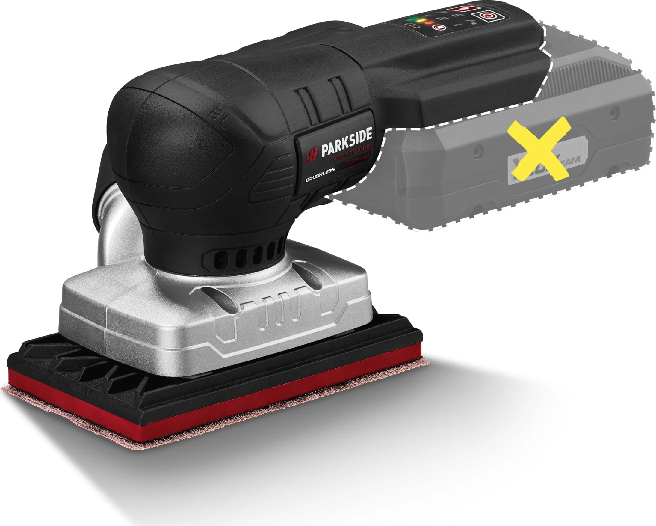 PARKSIDE PERFORMANCE Accu-schuurmachine 20 V zonder accu (20V accu-vlakschuurmachine)