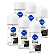 6x NIVEA Deodorant Roller Black & White Silky Smooth 50 ml