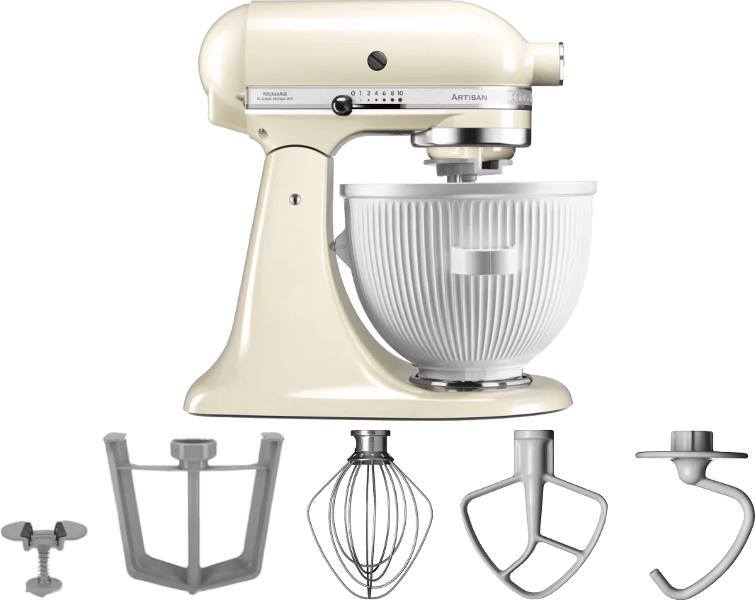 KitchenAid Artisan Mixer 5KSM125 Amandelwit + IJsbereider