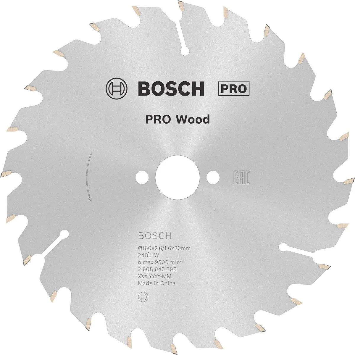 Bosch Professional Cirkelzaagblad PRO Wood | Ø 160 x 2,6 x 20mm 24T - 2608640596