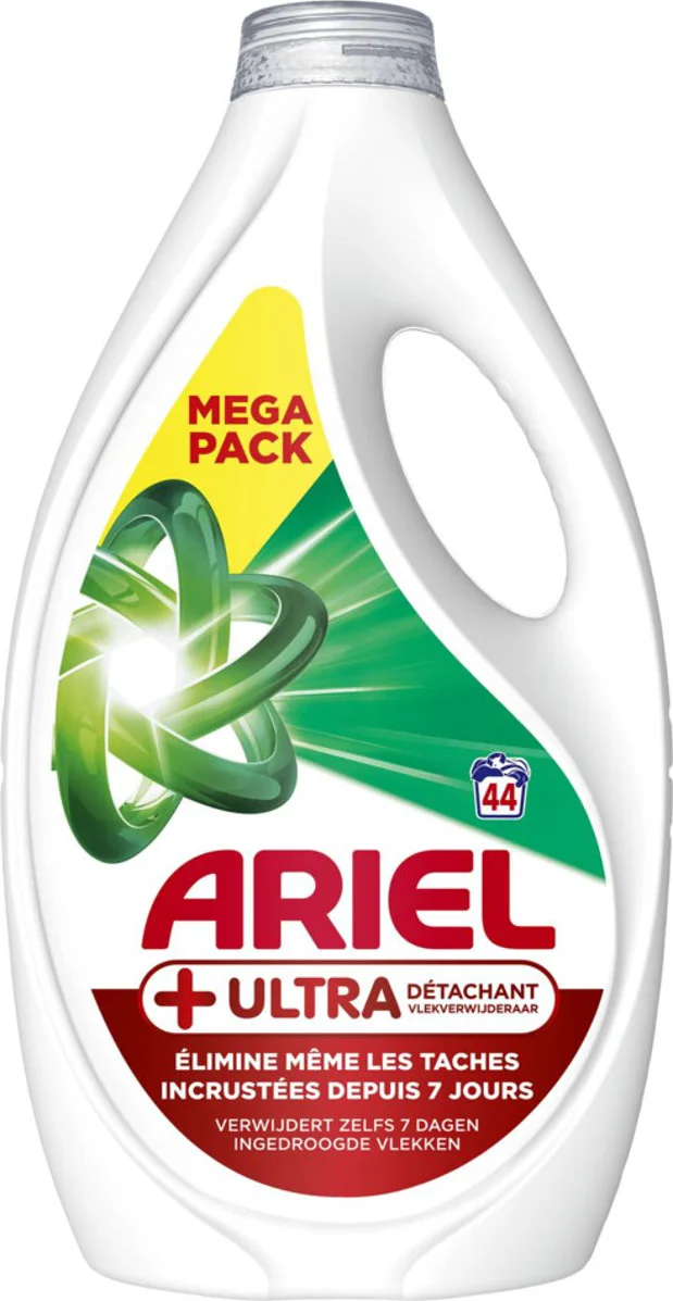 4x Ariel Vloeibaar Wasmiddel +Ultra Vlekverwijderaar 44 Wasbeurten 1980 ml