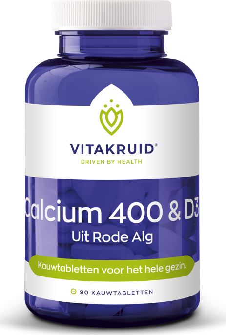 Vitakruid Calcium 400 & D3 uit Rode Alg 90 kauwtabletten