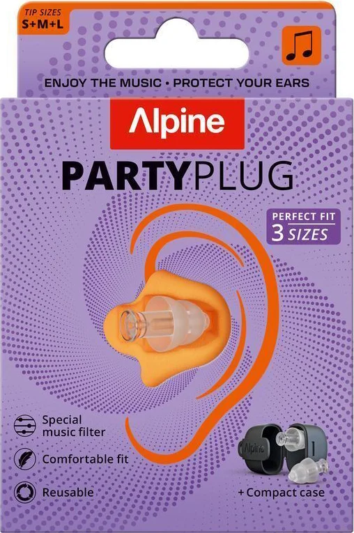 Alpine PartyPlug Classic Oordoppen festival - Earplugs festival - Comfortabele earplugs voor muziekevenementen, concerten en festivals - SNR 19 dB