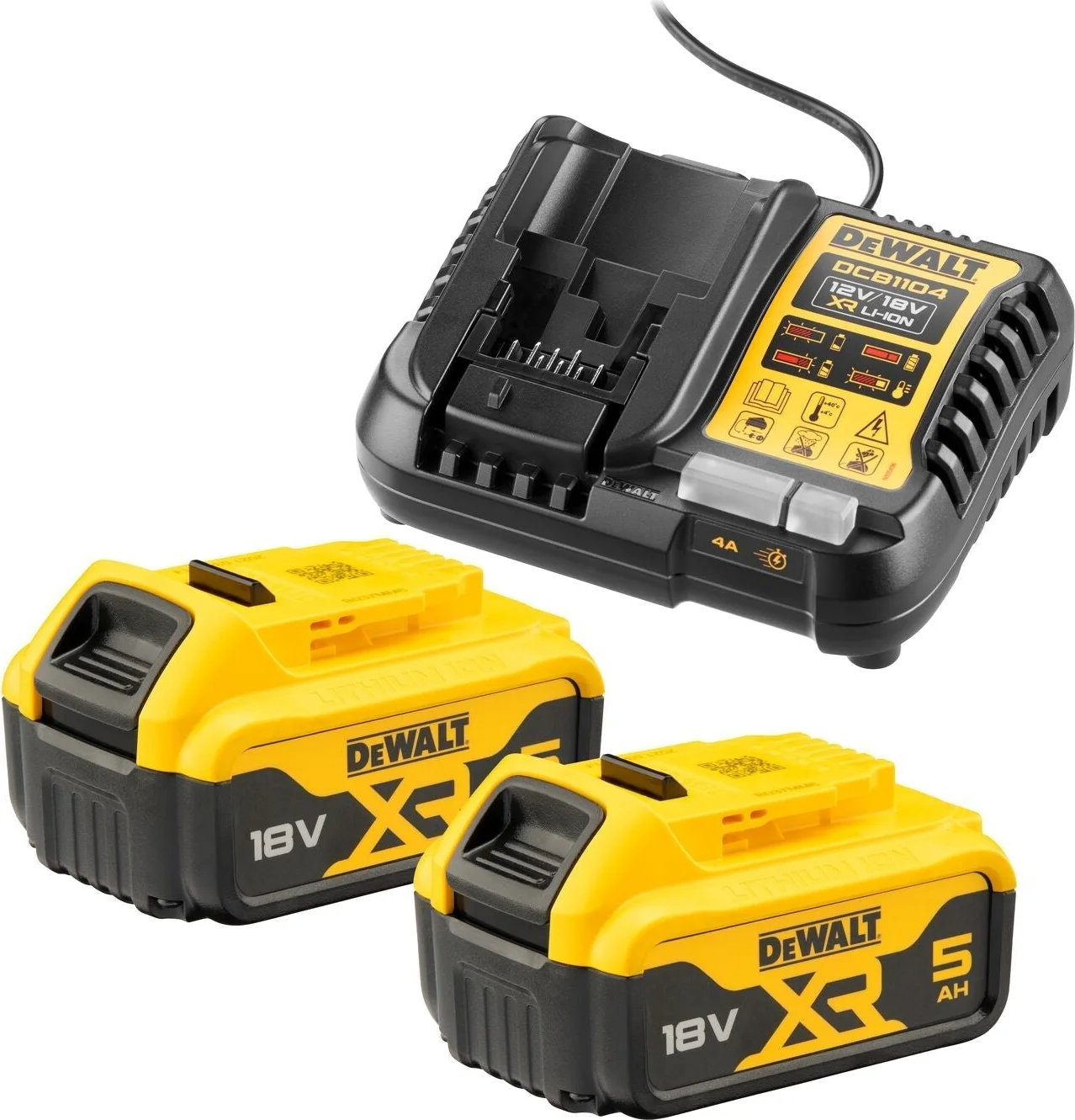 DeWALT DCB1104P2 Starterset 2x DCB184 Accu 5.0Ah 18V XR + Multilader DCB1104