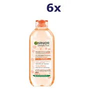 6x Garnier SkinActive Micellair Reinigingswater met Milde Peeling Alles-in-1 400 ml