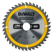 DeWALT Cirkelzaagblad voor Hout | Construction | Ø 190mm Asgat 30mm 40T - DT1945-QZ