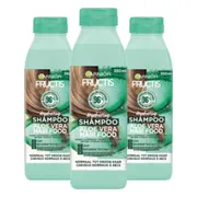 3x Garnier Fructis Hair Food Aloë Vera Shampoo 350 ml