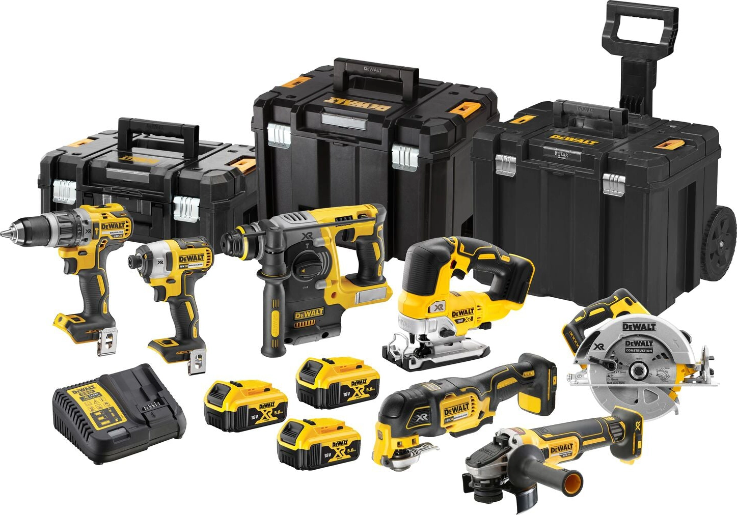 DeWALT DCK755P3T Accu combiset 7-delig 18V XR 5.0Ah in TSTAK