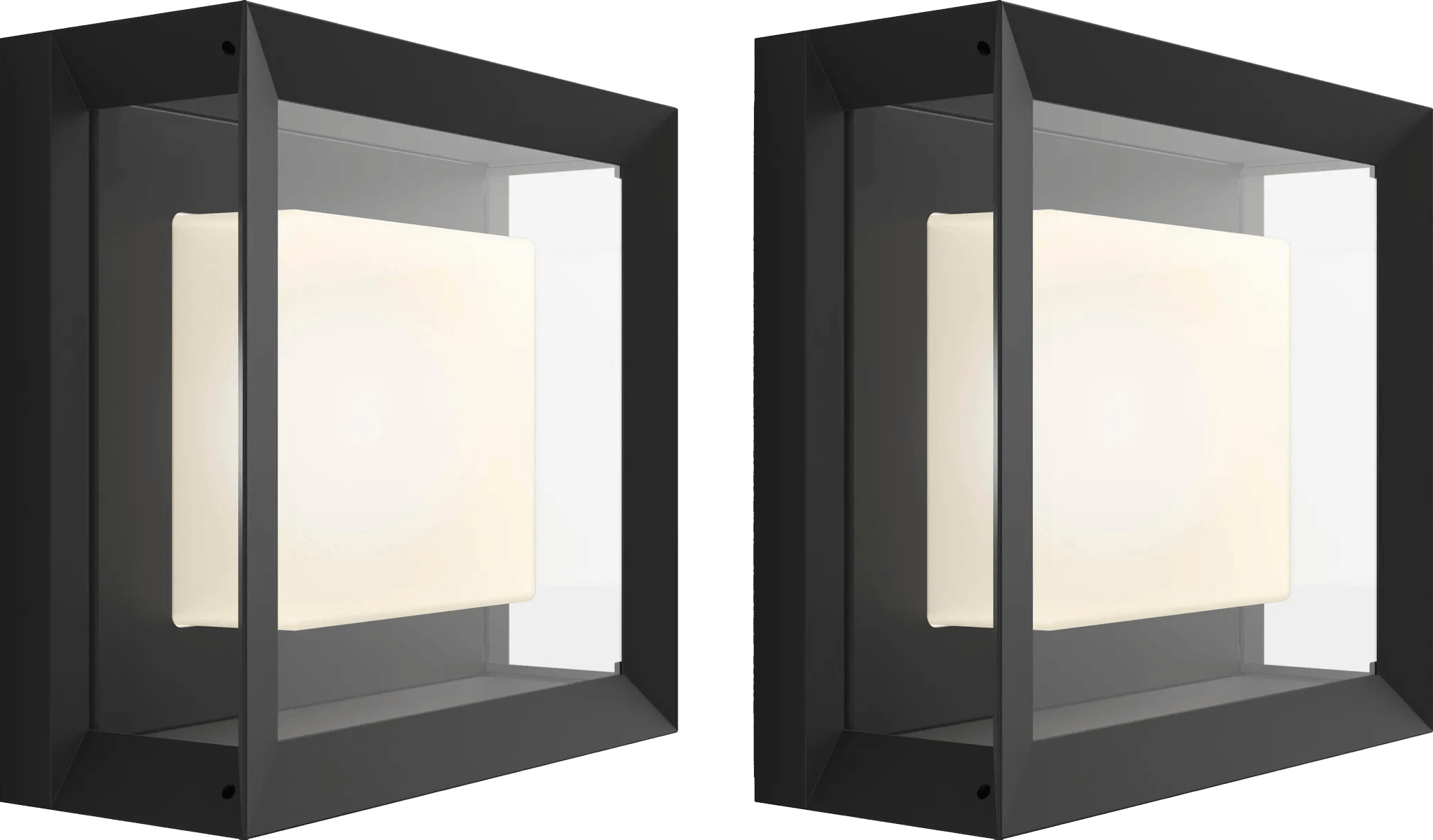 Philips Hue Econic muurlamp White and Color Zwart modern duo pack