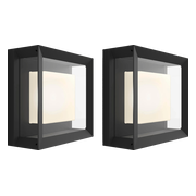 Philips Hue Econic muurlamp White and Color Zwart modern duo pack