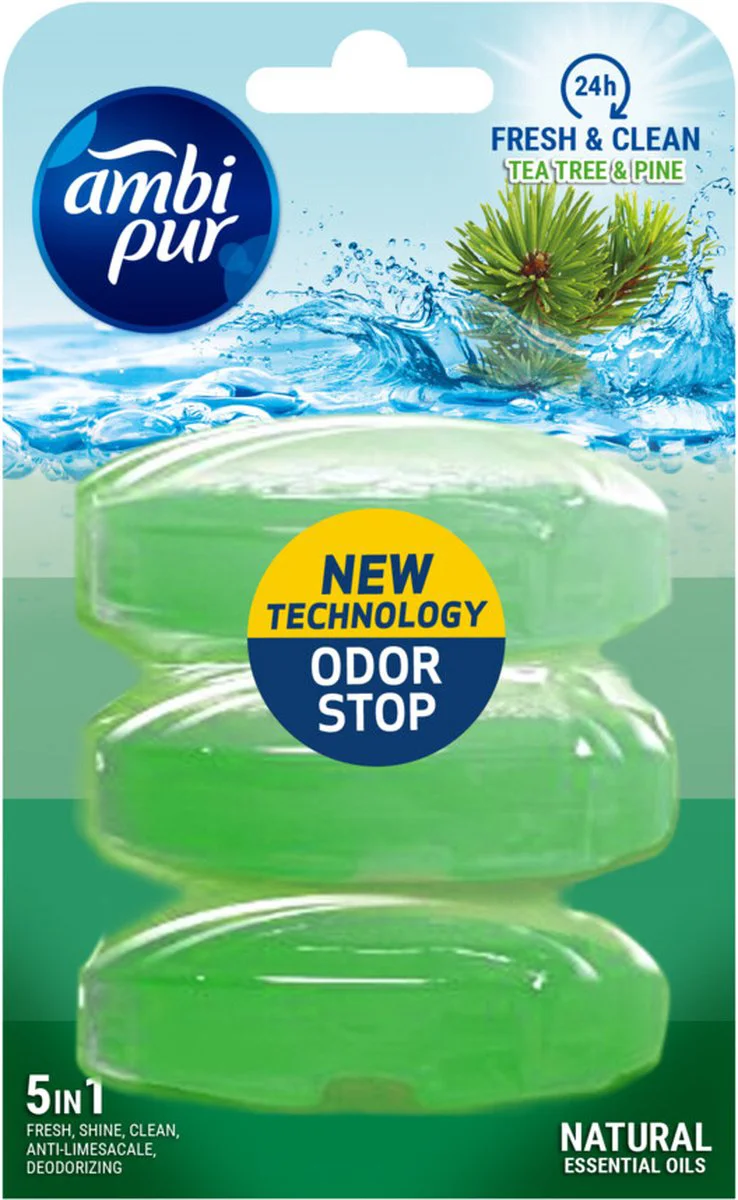 Ambi Pur Toiletblok Navulling Tea Tree & Dennen 3 stuk