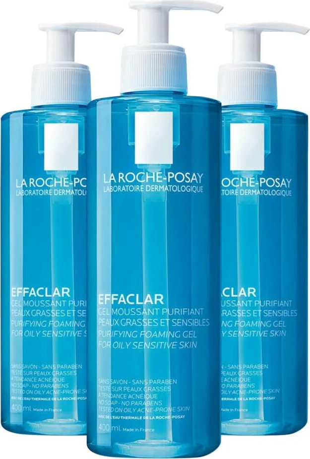 3x La Roche Posay Effaclar Zuiverende Gel 400 ml