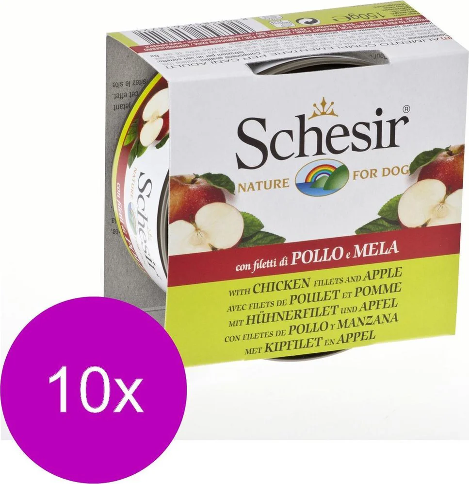 10x Schesir Hondenvoer Kip - Appel 150 gr