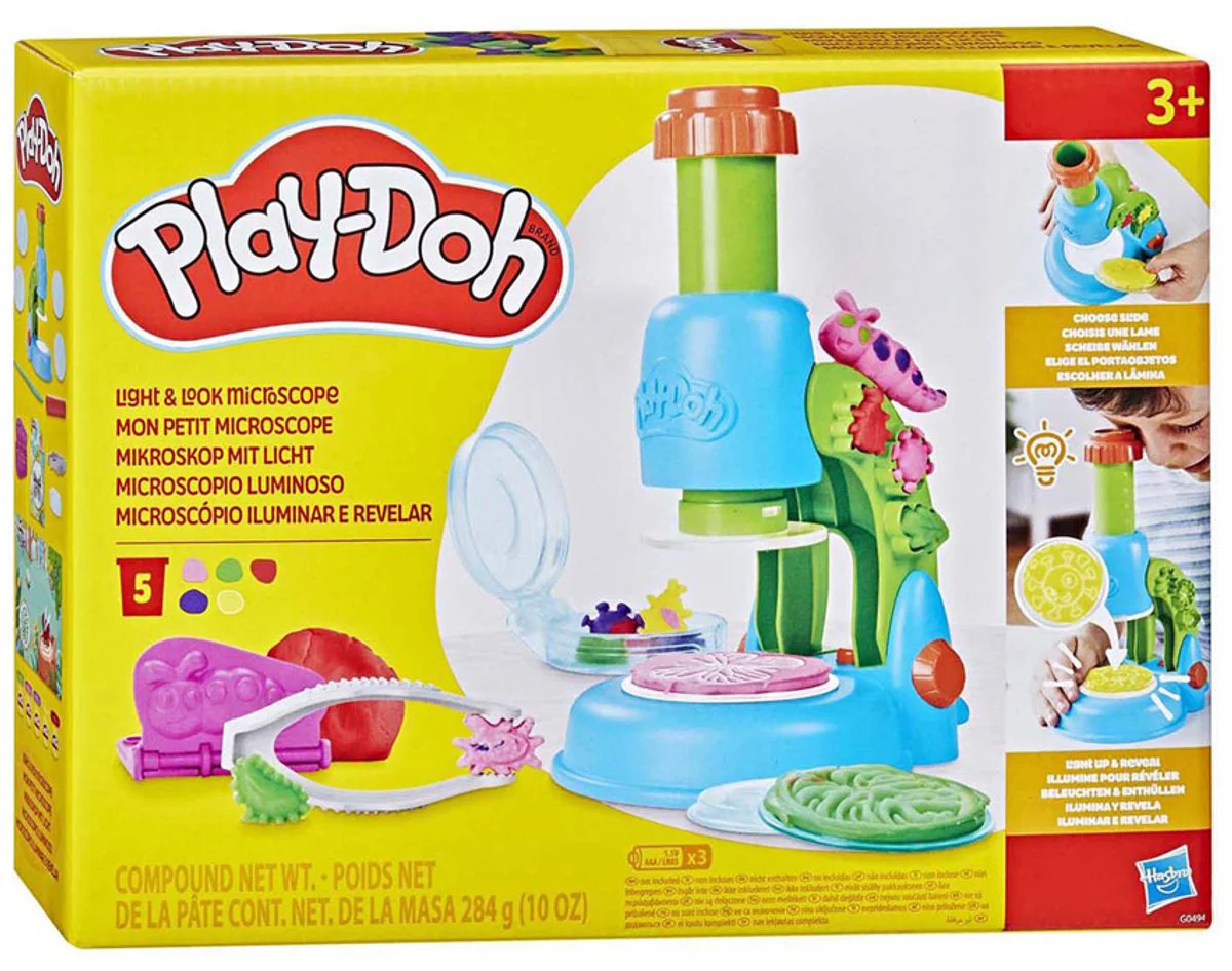 Play-Doh Microscoop met Licht Speelset - Boetseerklei - 5 Play-Doh Potjes - Knutselen voor kinderen