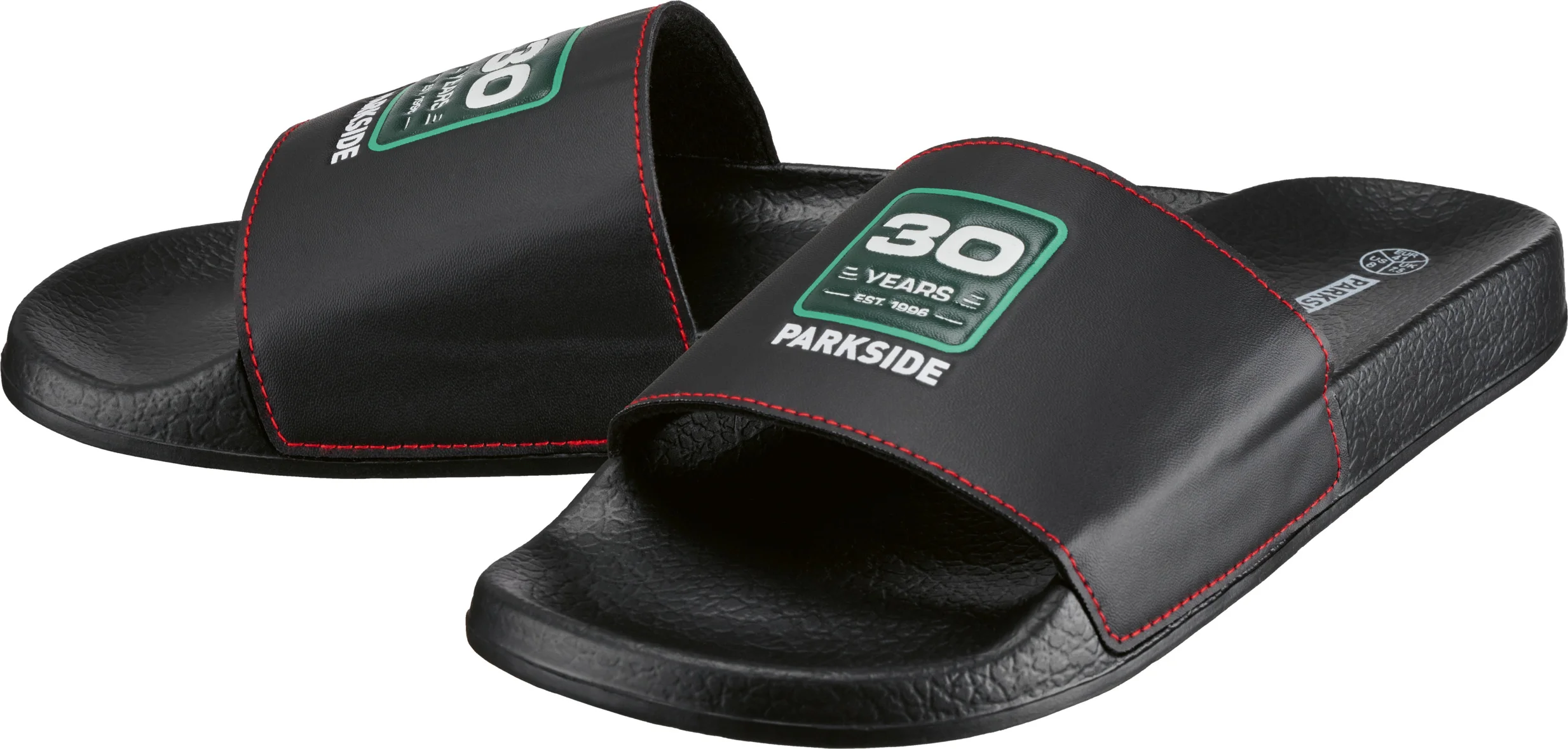 PARKSIDE Heren badslippers, Fan Edition (Zwart, 46)