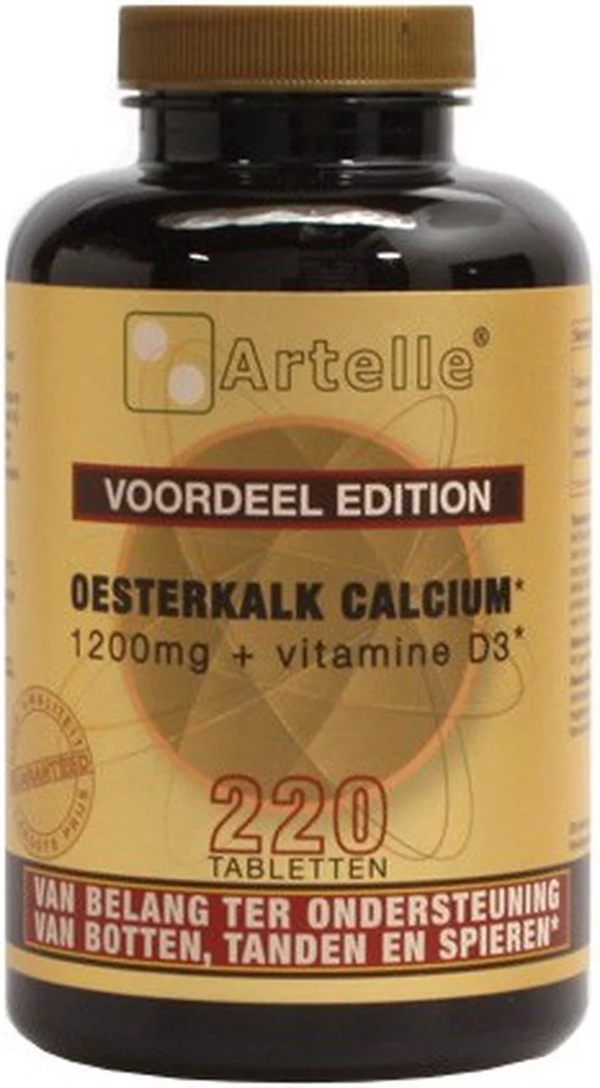Artelle Oesterkalk Calcium 1200 mg Vitamine D3 Tabletten 220CP