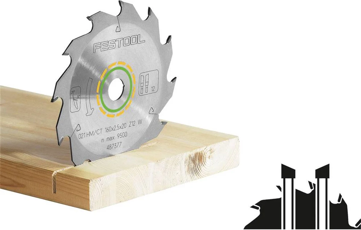 Festool Cirkelzaagblad voor Hout | Wood Standard | Ø 160mm Asgat 20mm 18T - 500458