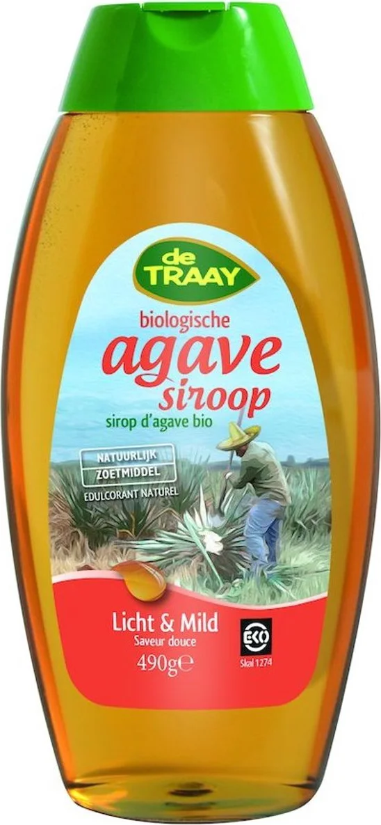 De Traay Agavesiroop Licht & Mild Biologisch 490GR