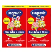 2x Dagravit Multivitamine Kids Extra 6-12 Jaar Spongebob 60 kauwtabletten