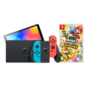 Nintendo Switch OLED Blauw Rood + Mario Party Jamboree
