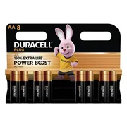 2x Duracell Alkaline Batterijen Mainline Bst AA 8 stuks