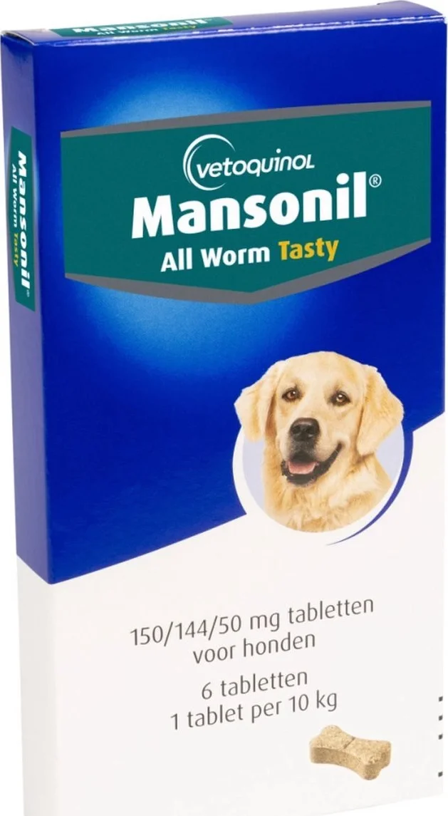 Mansonil All Worm Dog Ontworming - Hond - 6 tabletten